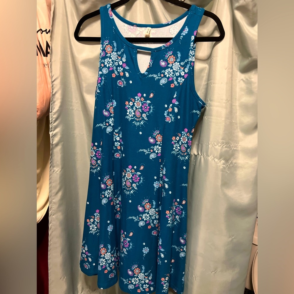 Blue floral dress